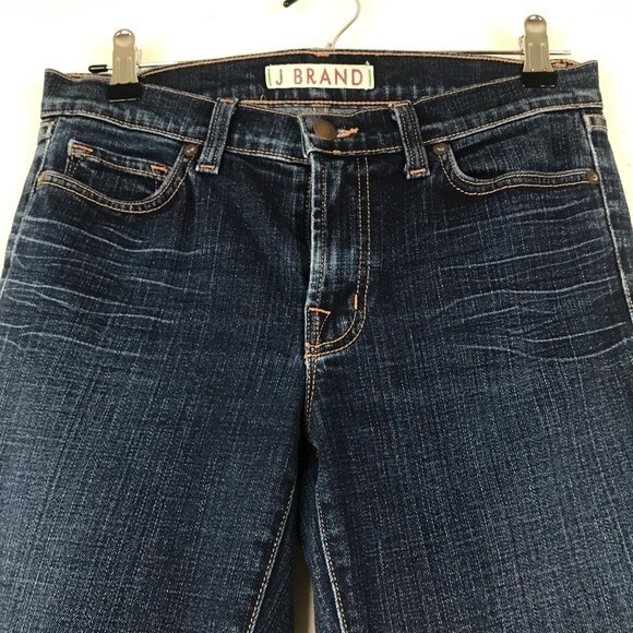 J Brand Dark Wash Straight Bootcut Jeans Size 28 Low Rise Y2K Denim - Picture 5 of 10